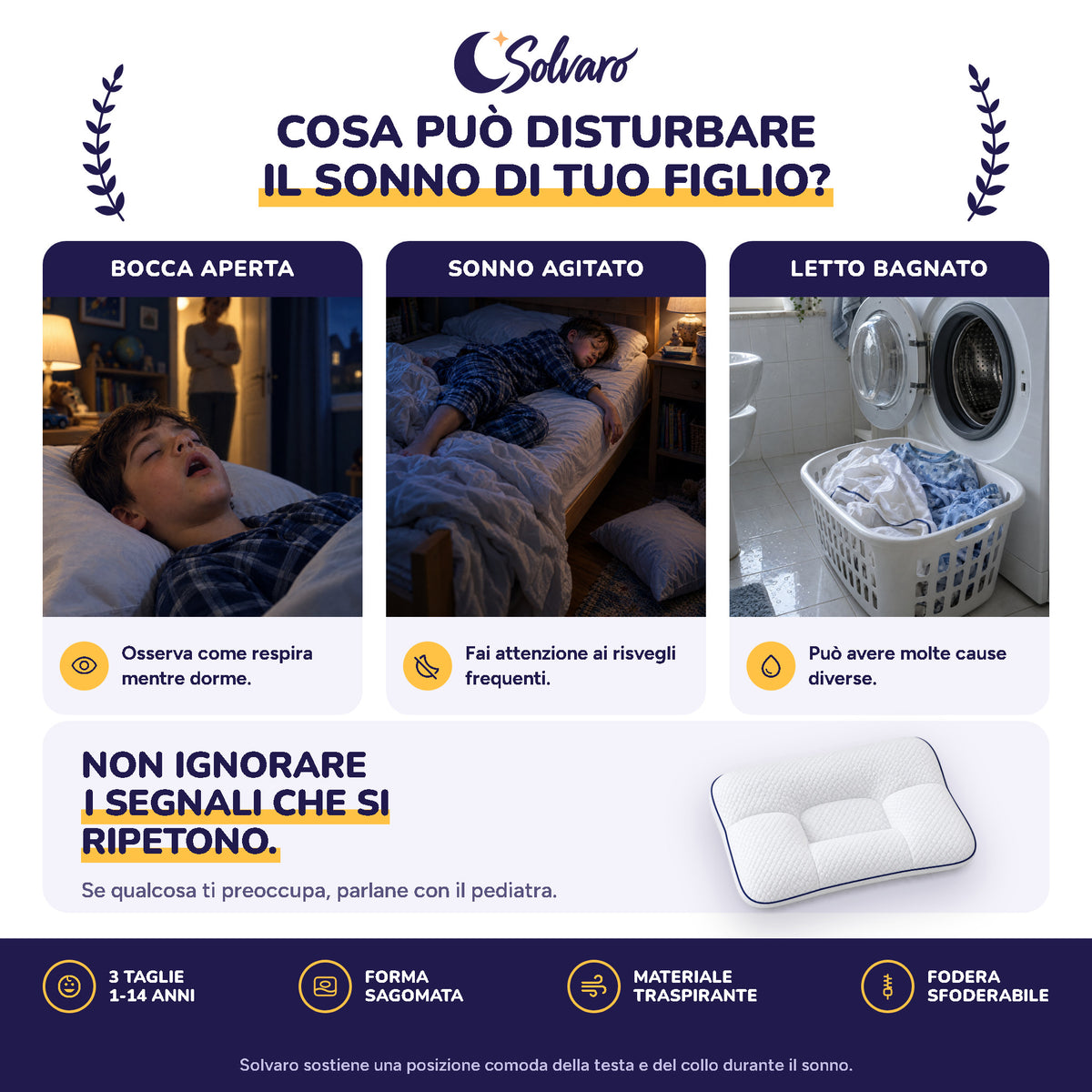 Cosa può disturbare il sonno di tuo figlio: bocca aperta, sonno agitato, letto bagnato